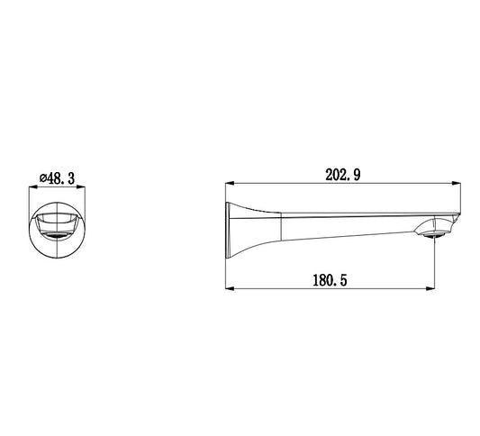 AU Solid Brass Spout- Black