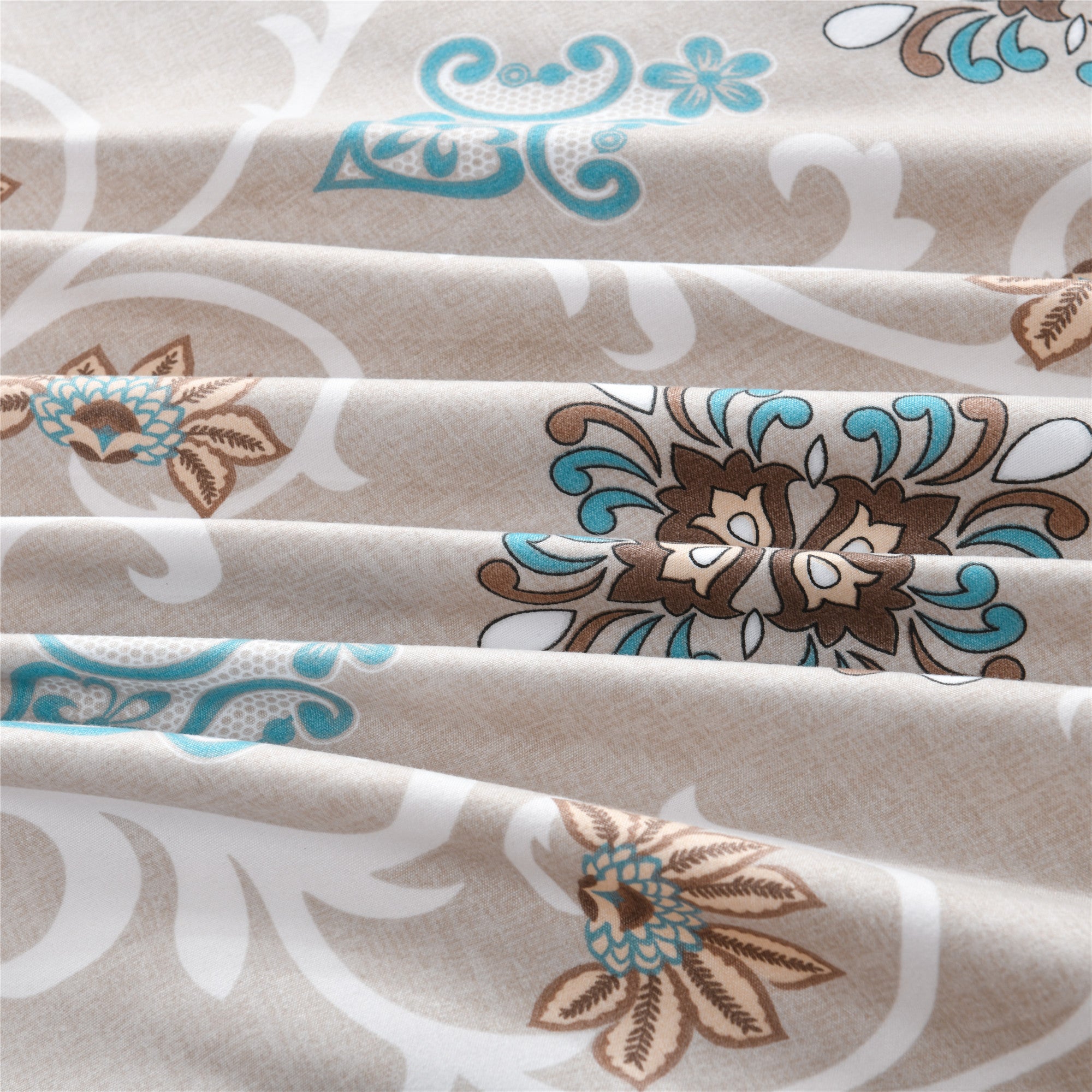 Bellemosa 75D Microfibre Quilt Cover Set - Quilt Cover | Pillowcases | Flat Sheet  - Azure Damask
