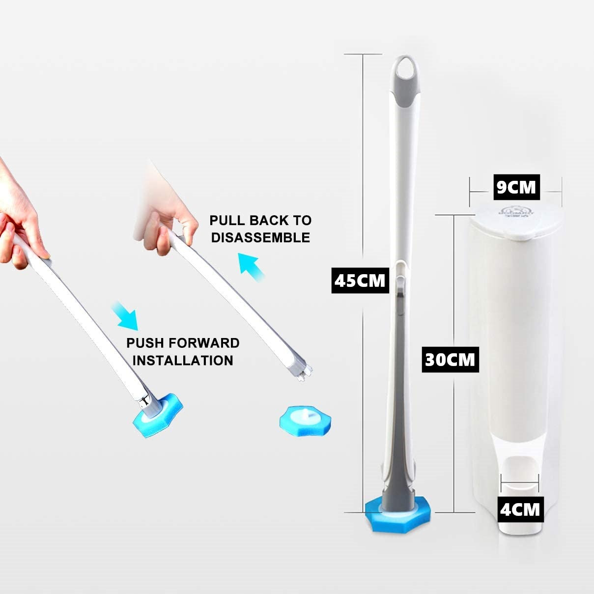 BOOMJOY Disposable Toilet Brush Set with Replaceable Heads