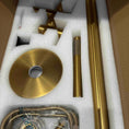 Load image into Gallery viewer, Solid Brass Freestanding Handheld Shower Head & Swivel Spout Tap - Brushed Brass Gold
