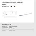 Load image into Gallery viewer, Zinc-Alloy and Brass 800mm Single Towel Rail - Brushed Nickel Silver - VOG
