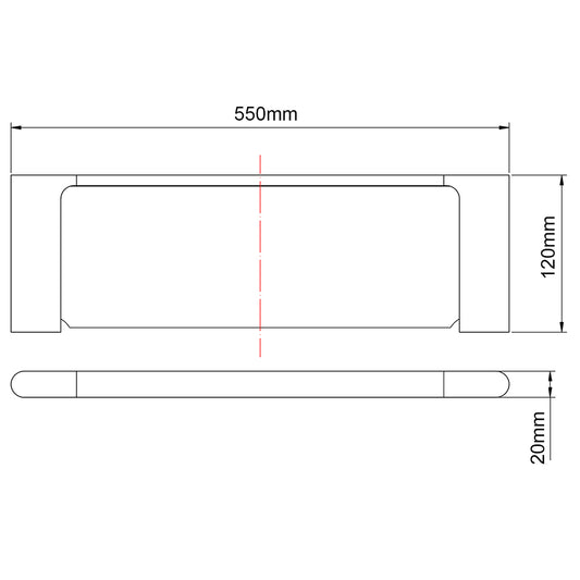 Zinc-alloy and Glass Shelf - Brushed Nickel Silver - VOG