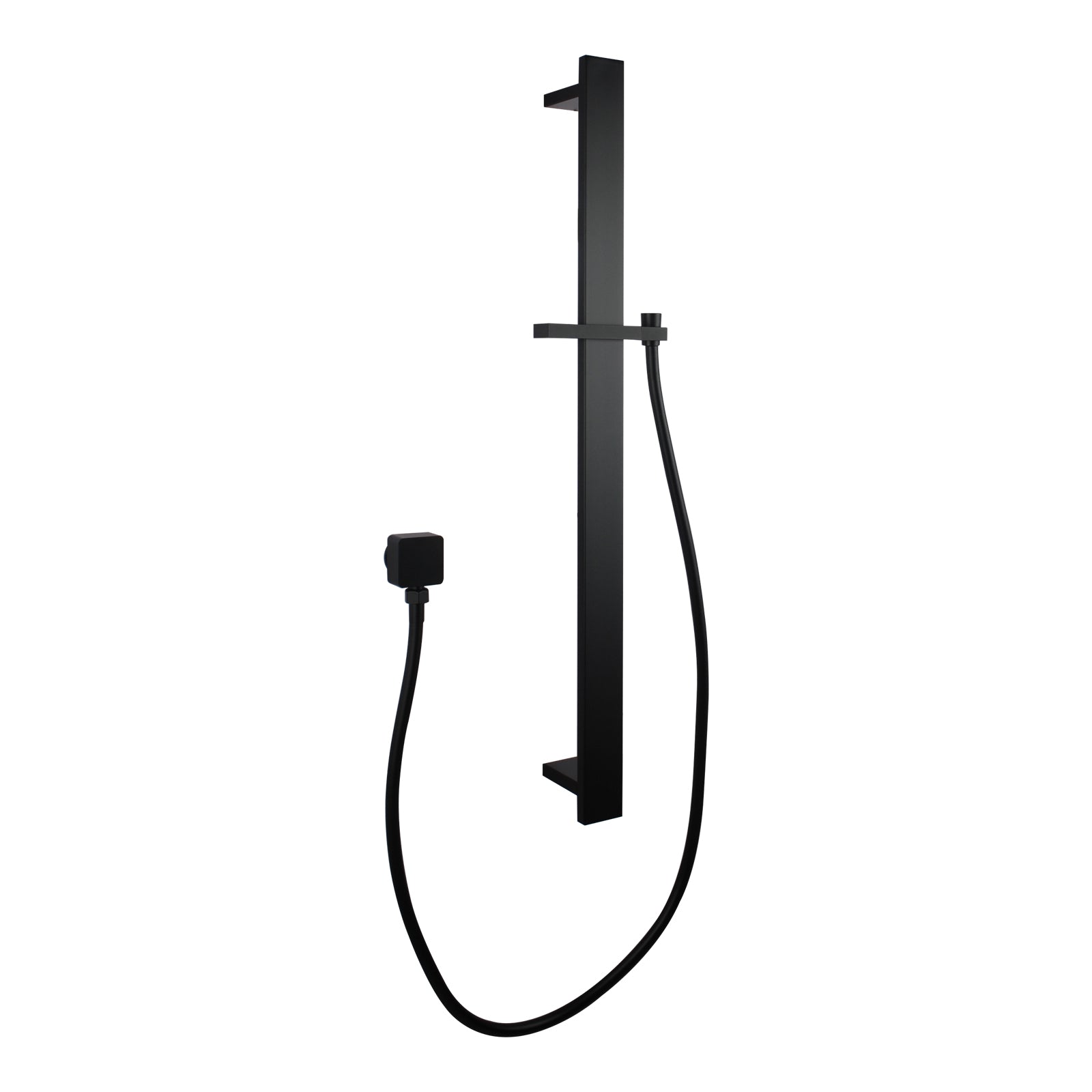 Enhance your shower with this black handheld shower rail. Made from stainless steel & solid brass, this flat shower rail offers durability and style. Ships fast across Australia.-Shower Rail-Ezymall AU