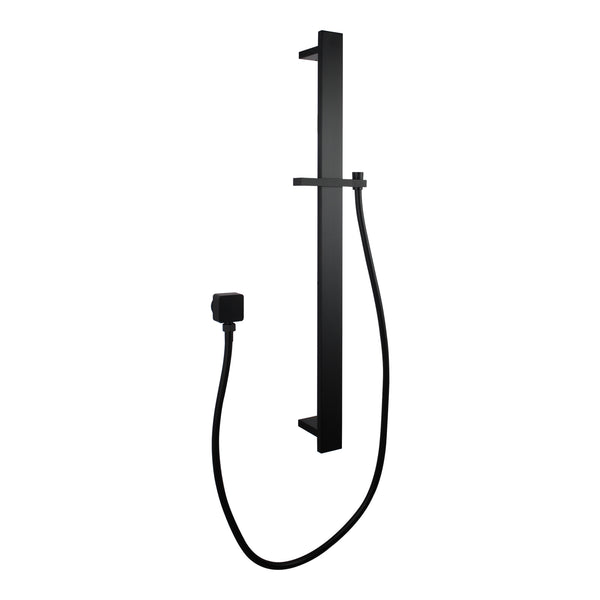 Enhance your shower with this black handheld shower rail. Made from stainless steel & solid brass, this flat shower rail offers durability and style. Ships fast across Australia.-Shower Rail-Ezymall AU