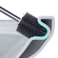 Load image into Gallery viewer, BOOMJOY Toilet Brush and Holder with TPR Rubber and Built-in Tweezer - White/Grey
