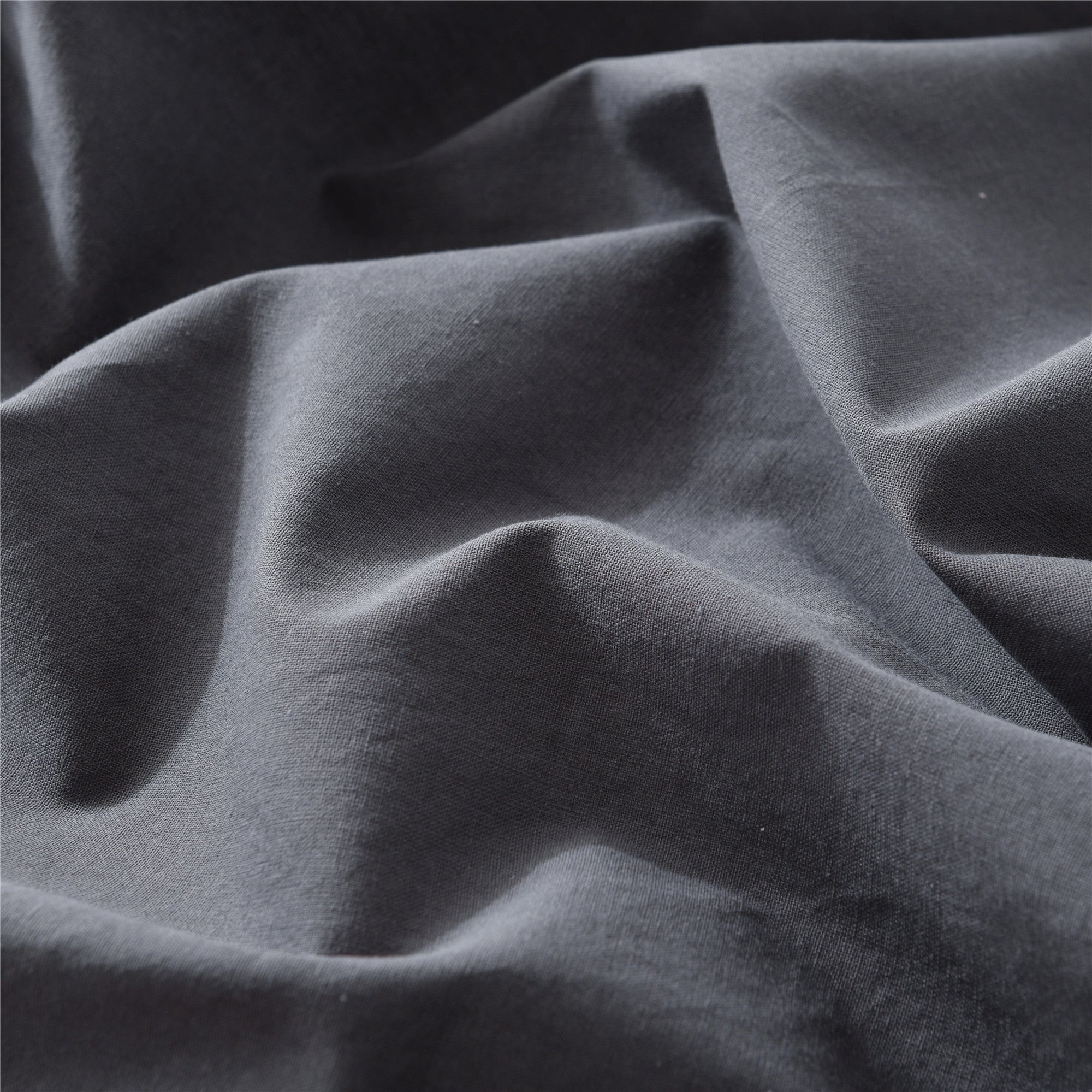 Bellemosa 100% Washed Cotton Quilt Cover Set - Charcoal Grey