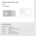 Load image into Gallery viewer, Stainless Steel Handmade Single Bowl Kitchen Sink with Drain Board 960*450*230mm- Chrome Silver
