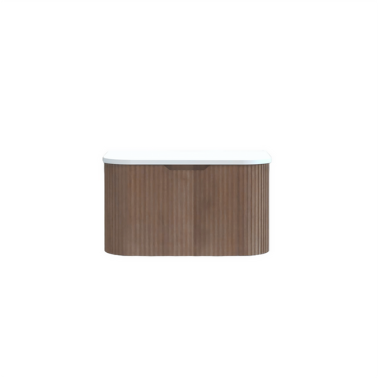 Bergen 900mm Wall Hung Fluted Vanity Cabinet - Solid Timber