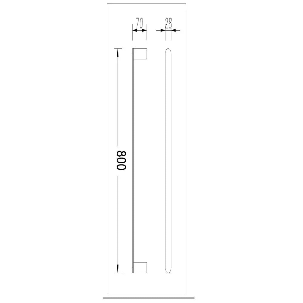 Single Towel Rail 800mm - Brass - Brushed Brass | BELLINO