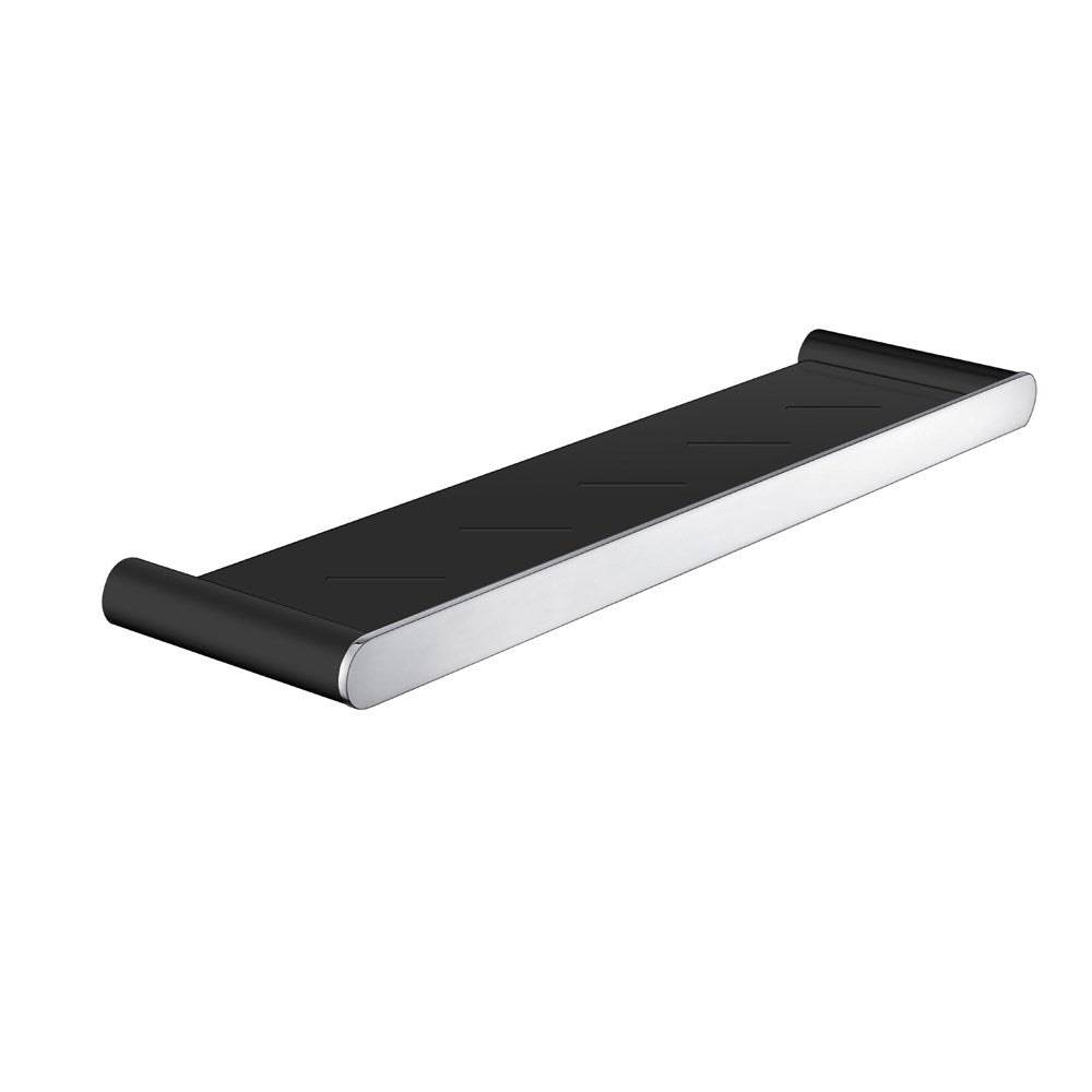 Solid Brass Shower Shelf - Chrome & Matte Black | BELLINO