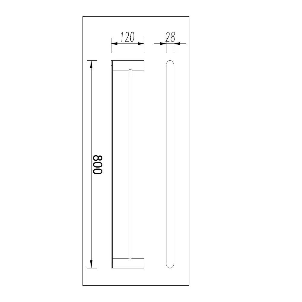 Double Towel Rail 800mm - Brass - Chrome | BELLINO