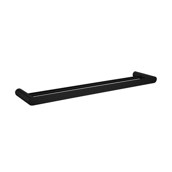 Double Towel Rail 600mm - Brass - Matte Black | BELLINO