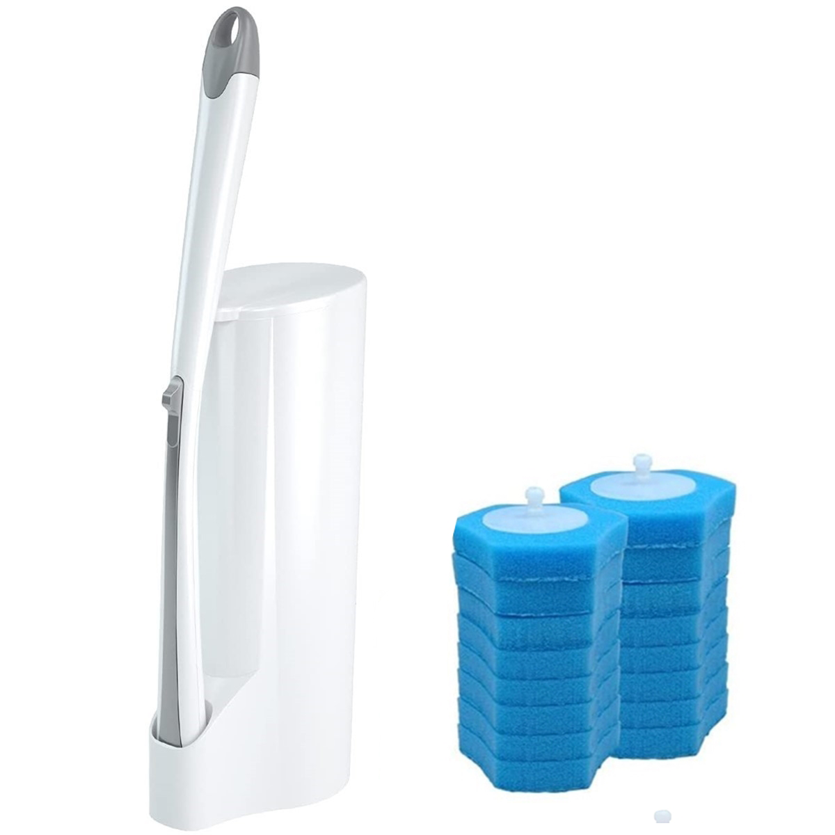 BOOMJOY Disposable Toilet Brush Set with Replaceable Heads