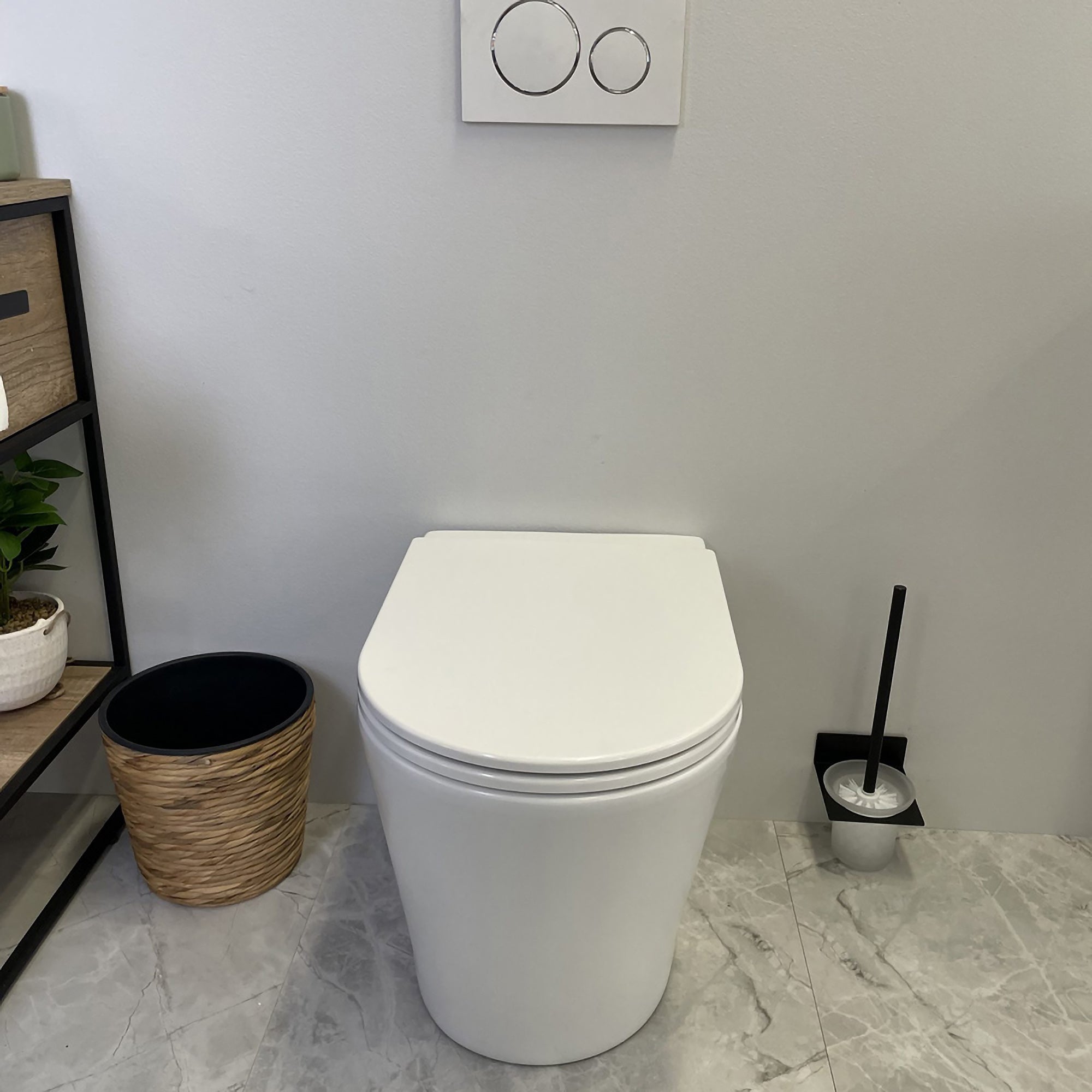 Mercio BERLIN99 Rimless Wall Faced Floor Pan – Gloss White