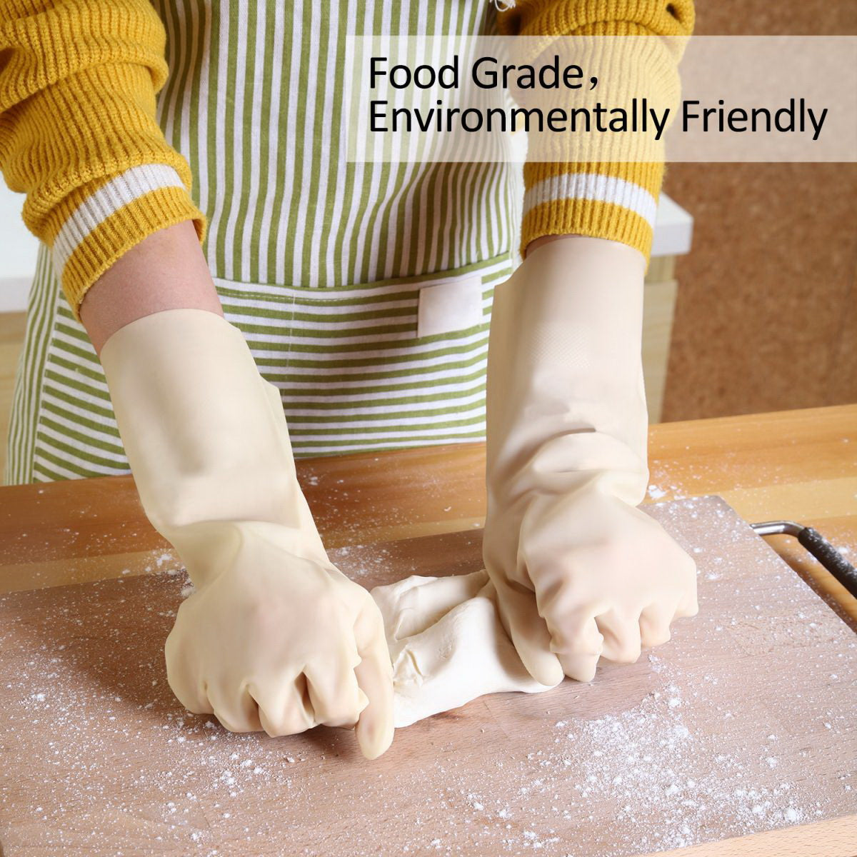 BOOMJOY 3 Pairs Nitrile Rubber Cleaning Gloves - Heavy-Duty, Reusable, Waterproof