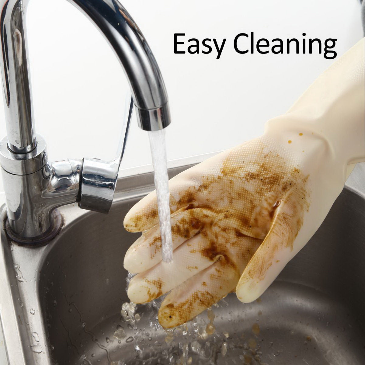 BOOMJOY 3 Pairs Nitrile Rubber Cleaning Gloves - Heavy-Duty, Reusable, Waterproof