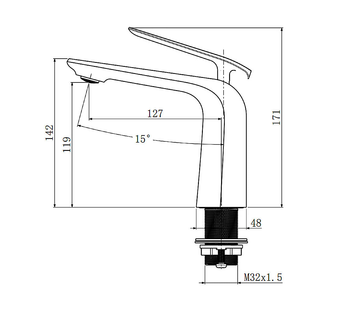 Standard Basin Mixer - Brushed Brass | ESPERIA