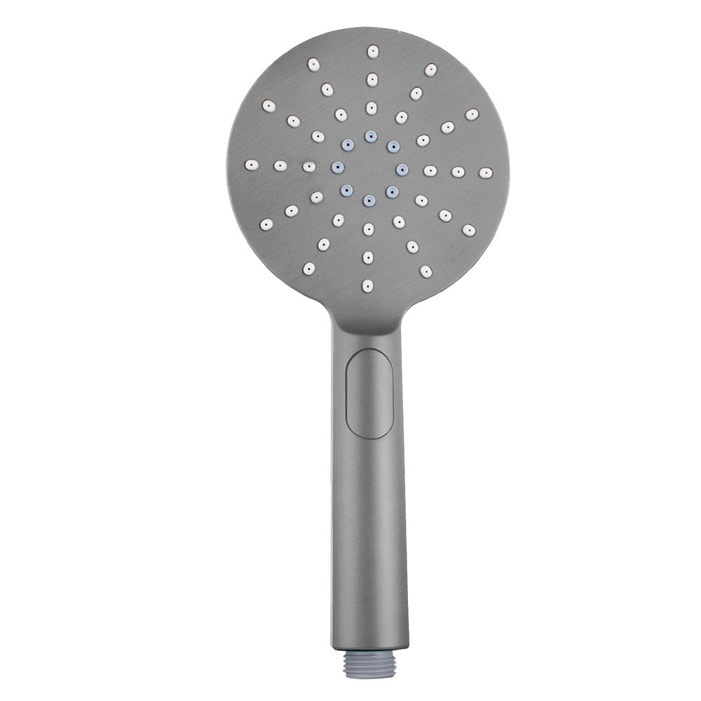 ABS 3 Functions Handheld Shower Head Round - Brushed Nickel Silver