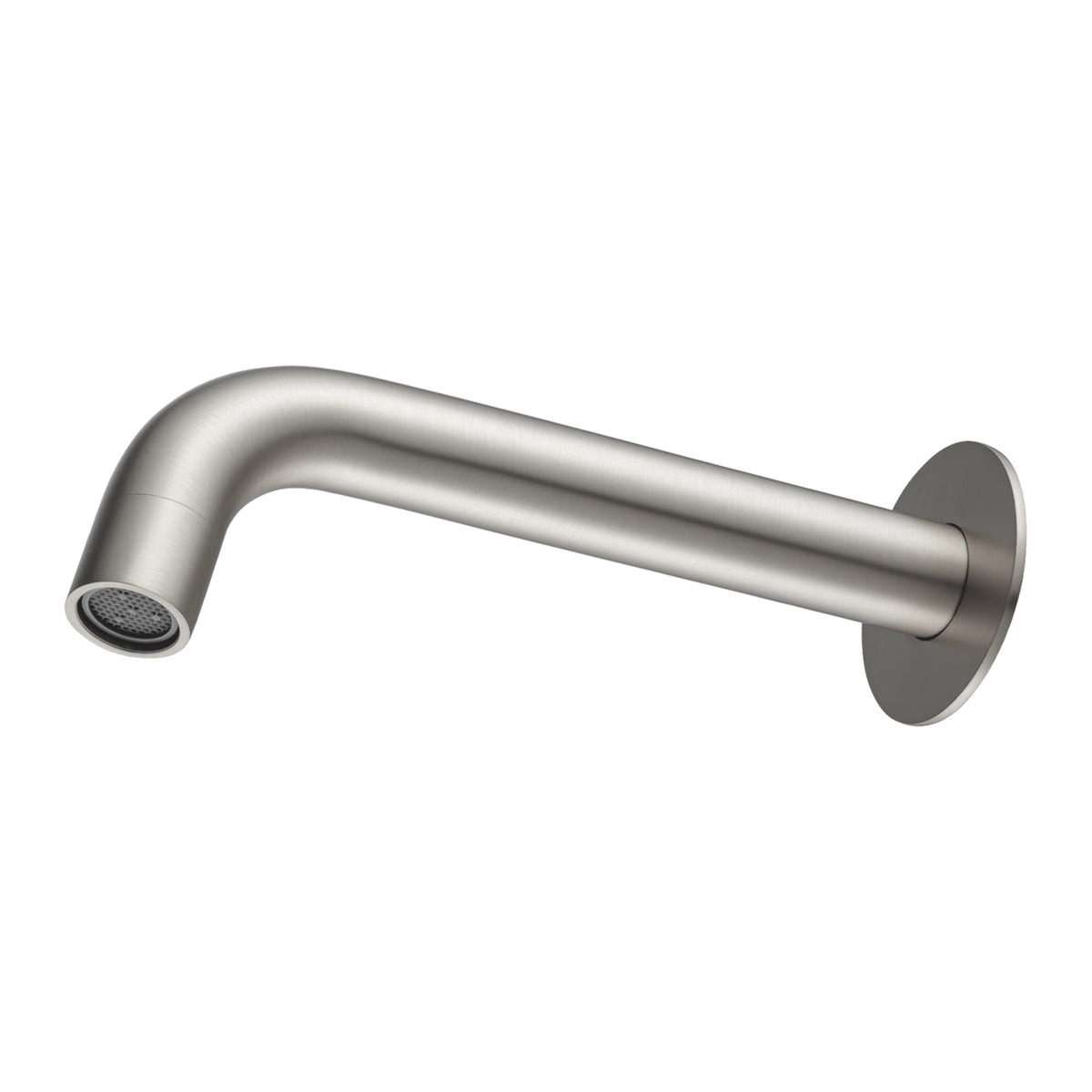 Solid Brass Wall Spout with Flat Back Plate - Brushed Nickel | LUCID PIN
