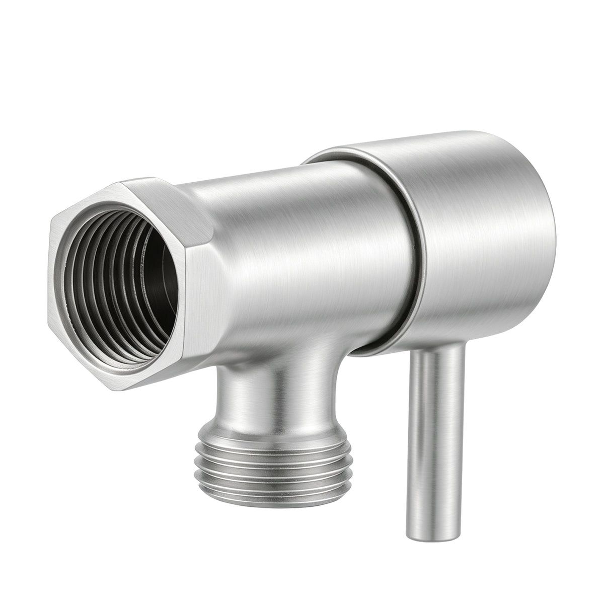 Solid Brass Water Stop Tap One Pair – Round 1/4 Turn – Brushed Nickel