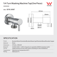 Load image into Gallery viewer, Brass Washing Machine Taps One Piece - Brushed Nickel
