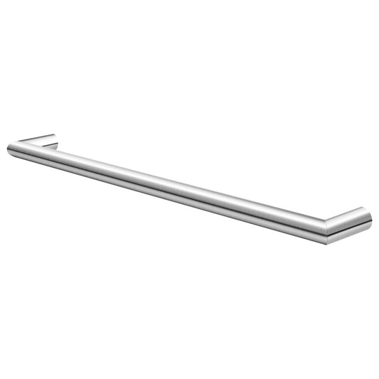 Stainless Steel Electric Heated Towel Rack Single Bar Horizontal  - Brushed Nickel Silver