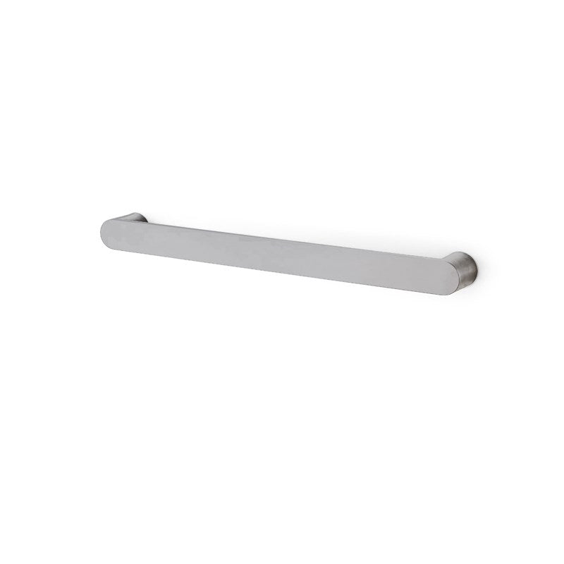 Stainless Steel Electric Heated Towel Rack Single Bar Horizontal  - Brushed Nickel Silver