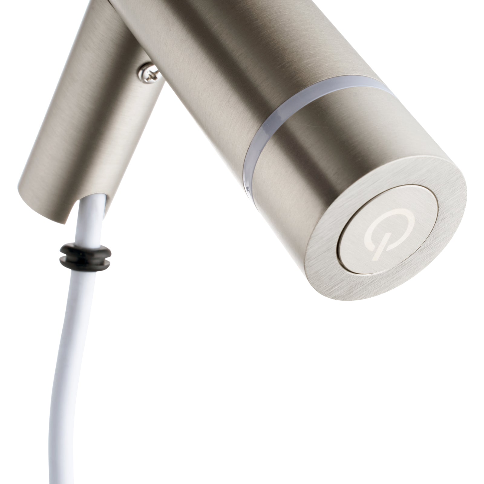 Stainless Steel Electric Heated Towel Rack Single Bar Vertical with Timer - Brushed Nickel Silver