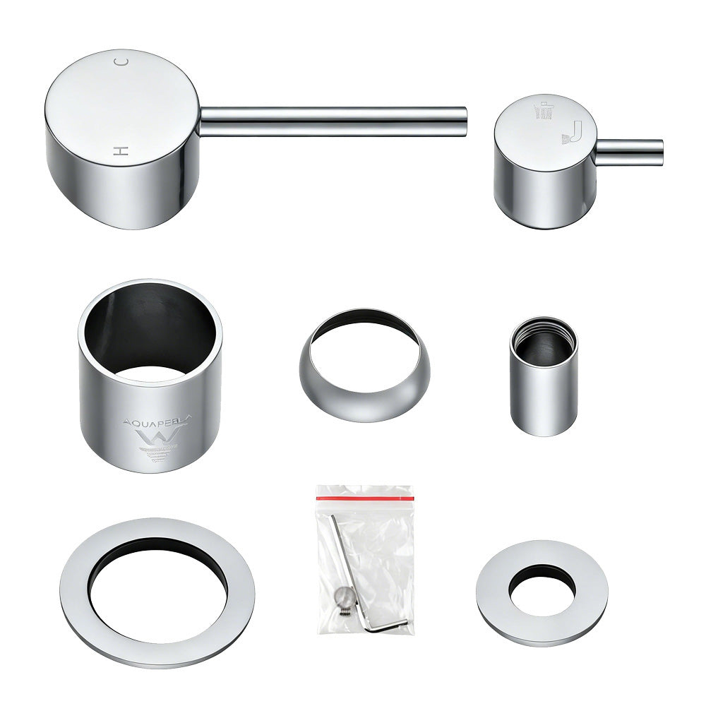 LUCID PIN Wall Diverter Mixer with Separate Cover Plate - Brushed Nickel