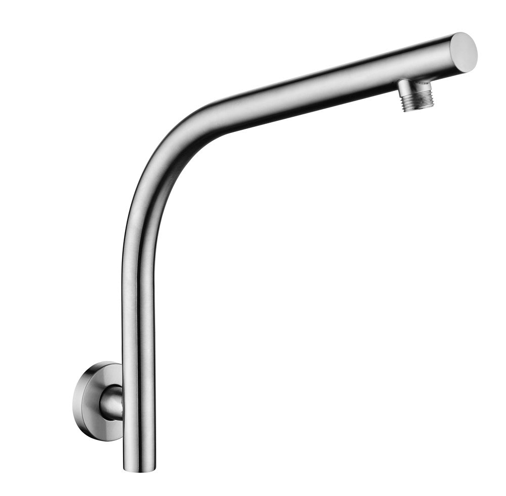 Stainless Steel Round Curved  Wall Shower Arm – Brushed Nickel Silver