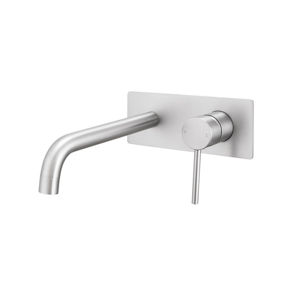 Solid Brass Spout Mixer - Brushed Nickel Silver - LUCID PIN