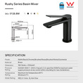 Load image into Gallery viewer, Solid Brass Short Basin Mixer - Chrome Silver - RUSHY
