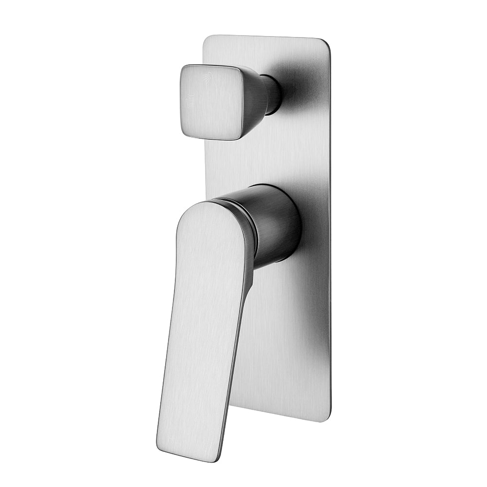 Solid Brass Diverter Mixer - Brushed Nickel Silver - RUSHY