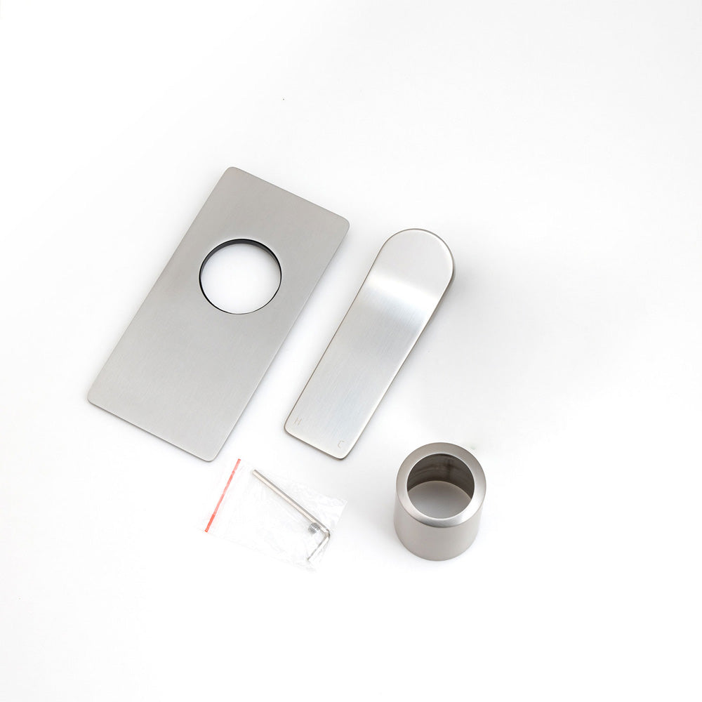 Solid Brass Wall Mixer Tap Trim Kit (Match CLPM) - Brushed Nickel | RUSHY