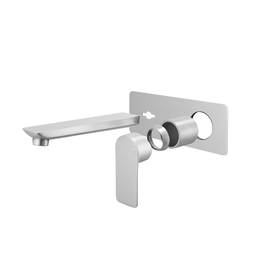 Solid Brass Spout Mixer - Brushed Nickel Silver- VOG