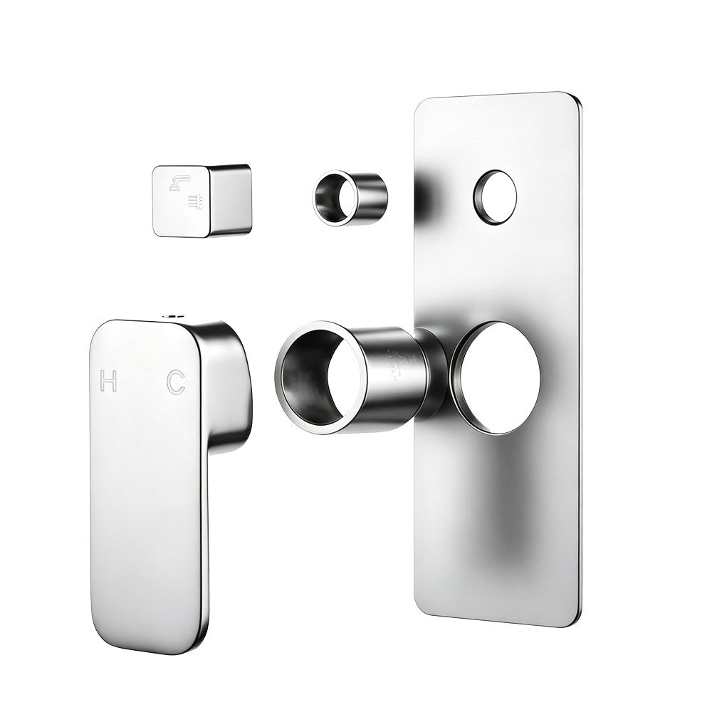 Solid Brass Wall Mixer Tap with Diverter Trim Kit (Match CLPD) - Brushed Nickel | IVANO