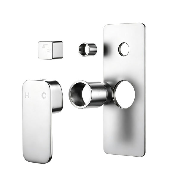 Solid Brass Wall Mixer Tap with Diverter Trim Kit (Match CLPD) - Brushed Nickel | IVANO
