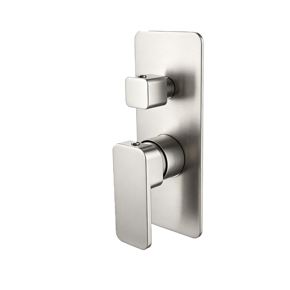 Solid Brass Wall Mixer Tap with Diverter Trim Kit (Match CLPD) - Brushed Nickel | IVANO