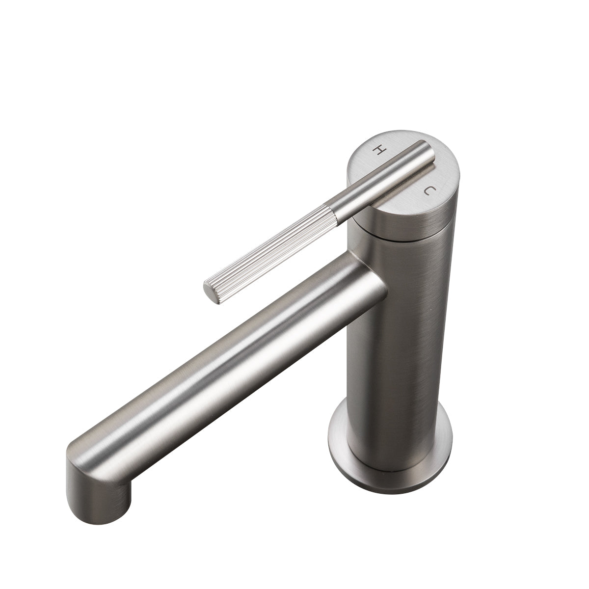 CADDENCE Short Basin Mixer - Solid Brass - Brushed Nickel Silver