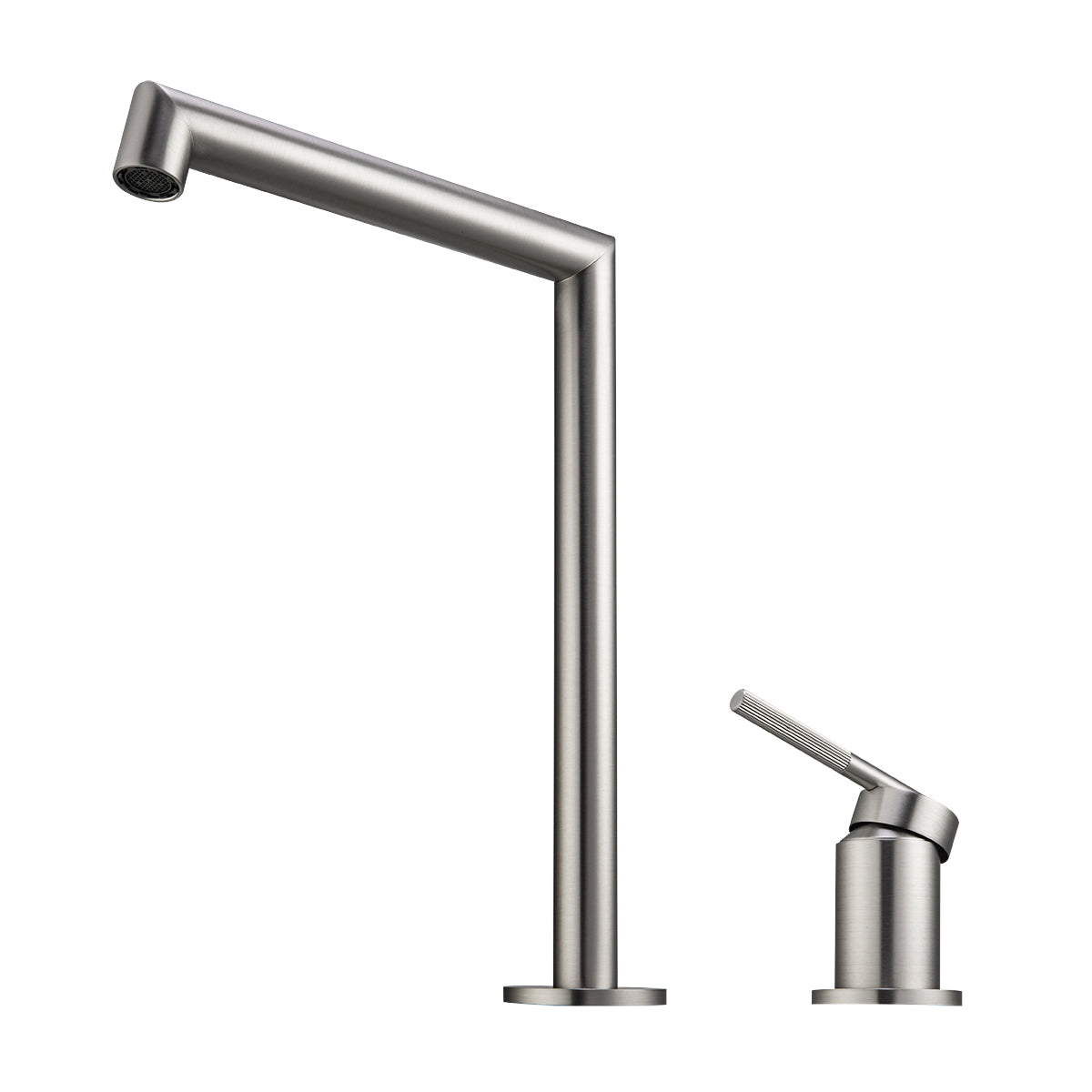 CADDENCE Split Type Basin Mixer - Solid Brass - Brushed Nickel Silver