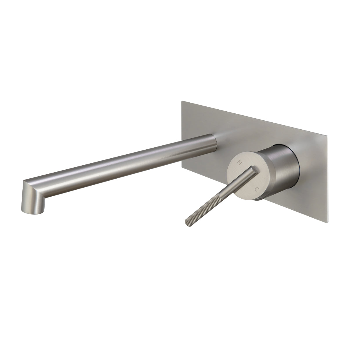 CADDENCE Wall Spout Mixer - Solid Brass - Brushed Nickel Silver