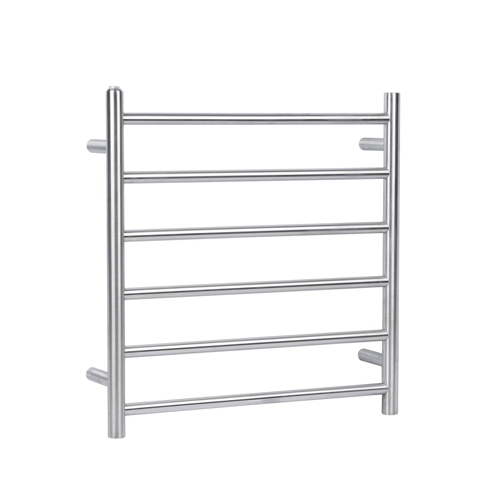 Stainless Steel Heated Towel Rack 6 Bars Round - Chrome Silver