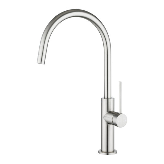 Solid Brass Standard Kitchen Mixer II - Brushed Nickel Silver