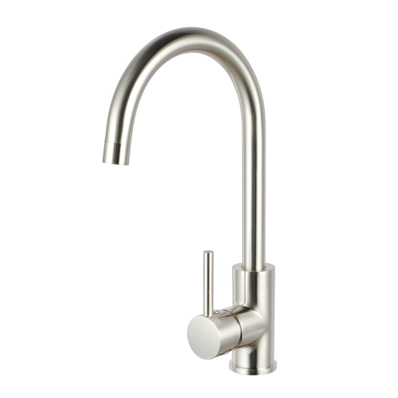 Solid Brass Standard Kitchen Mixer - Brushed Nickel Silver