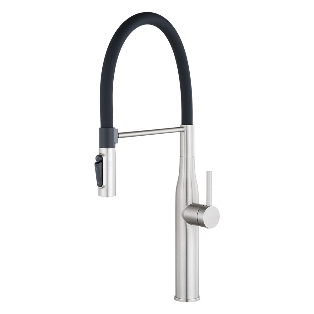 Magnetic Pull-Down Kitchen Mixer with Filter Connection - Brushed Nickel Silver