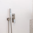 Load image into Gallery viewer, Solid Brass Fixed Square Handheld Shower Rail - Brushed Nickel Silver
