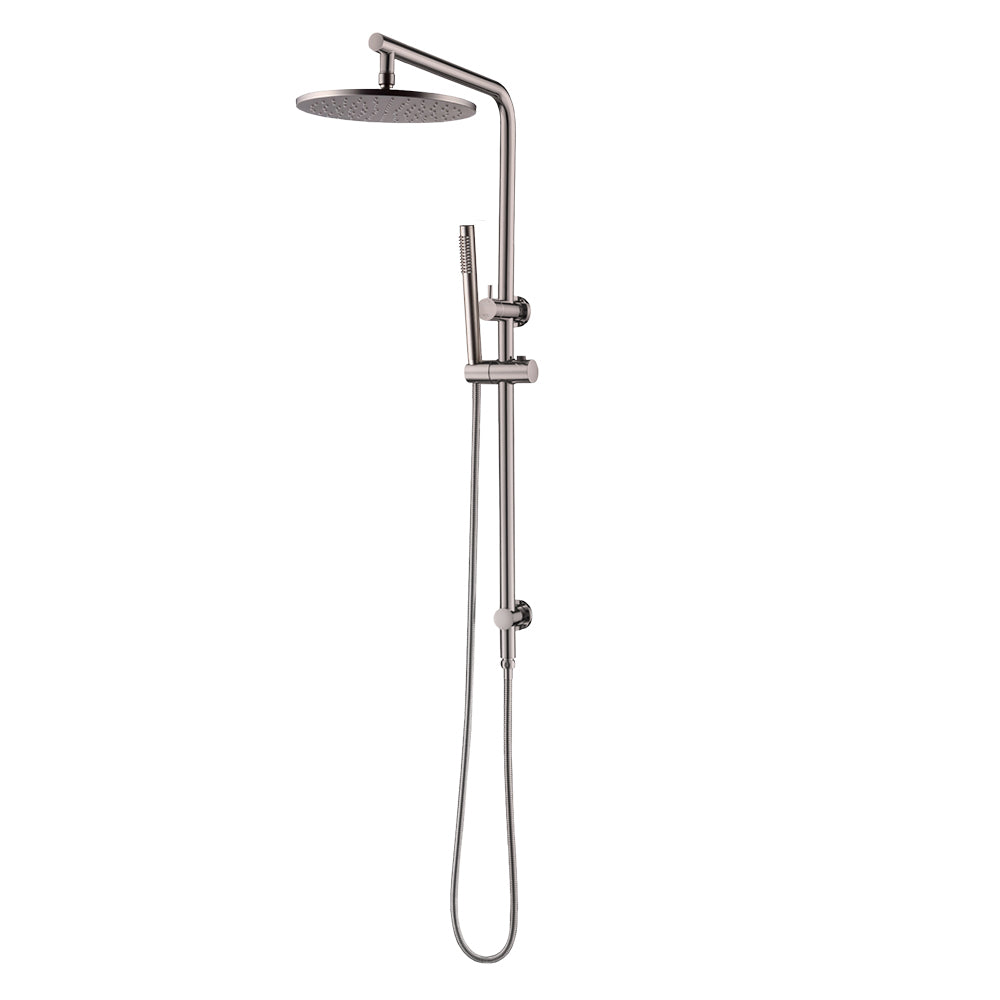 Solid Brass 10" Shower Station - Brushed Nickel Grey