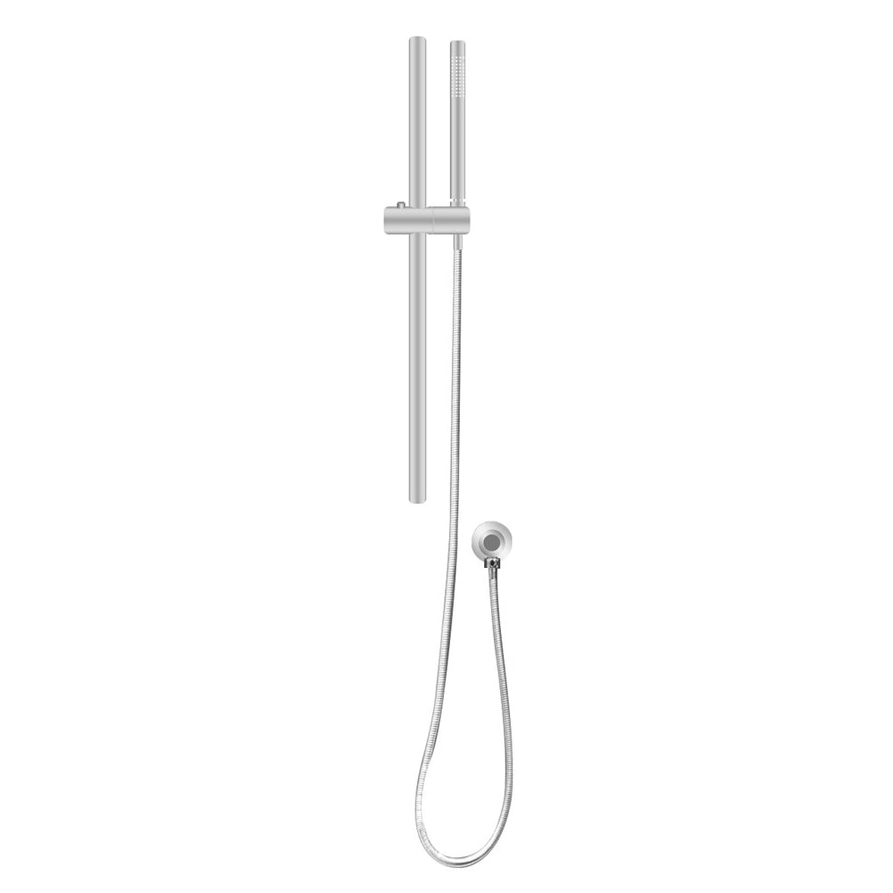 Stainless Steel & Solid Brass Shower Rail with Handheld Shower - Brushed Nickel Silver