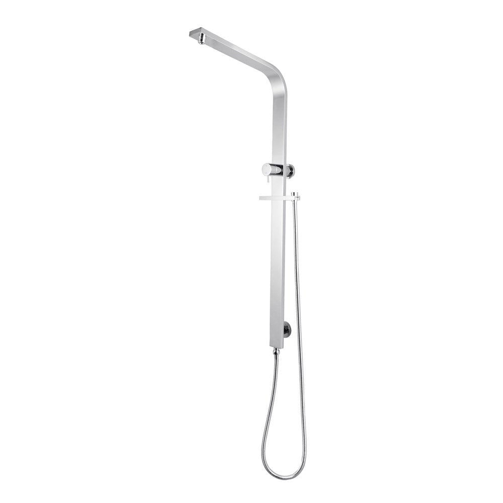 Stainless Steel & Solid Brass Fixed Shower Rail Flat - Brushed Nickel