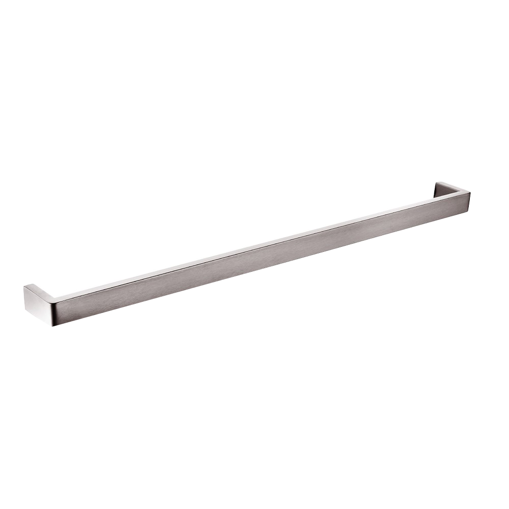 Stainless Steel 800mm Single Towel Rail - Brushed Nickel Silver - IVANO